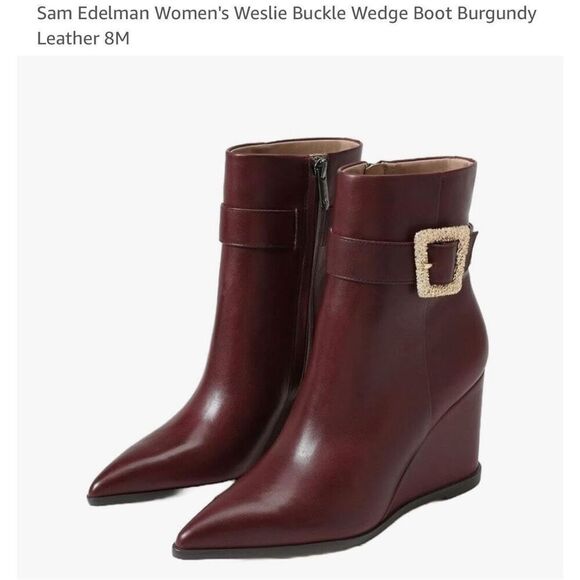 Sam Edelman Women’s Weslie Buckle Wedge Boots 6 - Picture 6 of 12